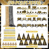 120pc 2026 New Year Party Set for 24 Hats, Props, Sunglasses & Streamers