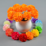 30 Pcs Artificial Marigold Flower Heads Fake Diwali Flowers Halloween Faux Flowers Silk Marigolds With Stems Day Of The Dead Decorations Pink