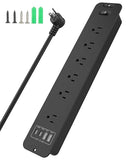 Flush Mount Desk Power Strip 10 Outlets 2 USB-A 2 USB-C 6FT Cord
