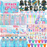 138Pcs Mermaid Party Favors, Little Mermaids Stationery Set Includes Stickers, Bubbles, Notebooks, Pencils,Mermaid Goodie Bags, Goodie Bags Stuffers For Kids, Classroom Rewards, Pinata Supplies