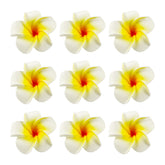 100Pcs Artificial Plumeria Frangipani Flower, Floating Flowers For Pool, Hawaiian Flowers Centerpiece, Artificial White Foam Plumeria, Petal Hat Head Diy Home Wedding Party Decoration