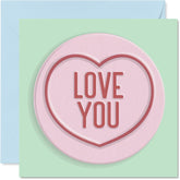 Fun Valentines Card - Candy Hearts - Cute Happy Anniversary Card For Partner From Husband Wife Boyfriend Girlfriend, 5.7 Inch Anniversaries Greeting Cards