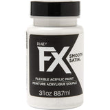 PlaidFX Smooth Satin Flexible Acrylic Paint Ideal for Pliable Surfaces and Cosplay Costumes, Non-Cracking or Peeling, No-Tack, Durable, 3 oz, Blizzard