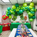 Diy 141Pcs Green Caterpillar Balloon Garland Kit For First Birthday Baby Shower Kids Hungry Caterpillar Themed Party Decoration (Green)