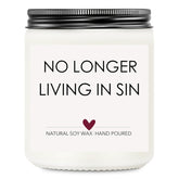 Wedding Gifts For Newlyweds, Gift For Bride And Groom, Funny Engagement Gifts For Him And Her, Lavender Scented Candles, No Longer Living In Sin