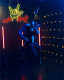 Let’s Rock Hand Neon Sign LED Dimmable USB Wall Light for Bar Man Cave Garage Decor