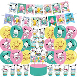 Pochacco Themed Party Supplies — Kawaii Balloons, Cupcake & Cake Toppers