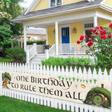 Large Medieval Fantasy Baby 1st Birthday Banner "One Birthday to Rule Them" Decor