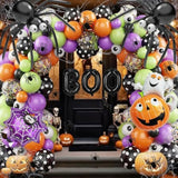 Halloween Balloon Garland Arch Kit with BOO Pumpkin Spider Balloons for Party Decorations