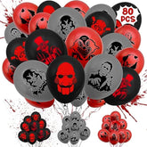 80Pcs Horror Movie Balloons Halloween Birthday Party Decorations for Kids & Adults