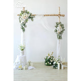 Artificial Flowers Wedding Arch Decor Arch Flowers (Set Of 2) For Wedding Welcome Sign And Backdrop Decoration (New White)