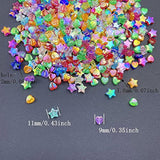 600 PCS Colorful Acrylic Heart & Star Beads for DIY Jewelry Craft Making