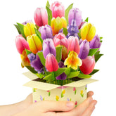 Pop Up Tulip Flower Bouquet Card Get Well Soon Cards 3D Pop Up Birthday Card Thinking Of You Greeting Card For Christmas Congratulations Gifts Includes Envelop