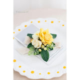 Yellow Rose Corsage And Boutonniere Set For Wedding Prom Homecoming Men Groom Groomsmen Artificial Flowers Boutonniere And Women Girl Bridesmaids Bracelet Suit Decor
