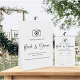 Minimalist How Old Were The Bride And Groom Game, Guessing The Age Photo Game Set, Bridal Shower Wedding Shower Game (1 Sign And 30 Cards)-Bng19