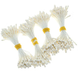 About 400Pcs Artificial Pearlized Floral Stamen, Flower Stamen For Flower Making Scrapbook Decoration, Matte Milky White