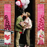 Valentine'S Day Gnome Porch Banner Buffalo Check Plaid Anniversary Hol