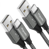 2 Pack 2FT USB A to USB C Fast Charging Cable for iPhone 17 16 15 Samsung Galaxy