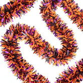 33Ft Halloween Tinsel Garland, Black Purple Orange Metallic Twist Foil Tinsel Garland Shiny Hanging Decorations For Halloween Party Decoration Supply