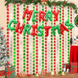 2-Pack Christmas Foil Fringe Curtains with Balloons, Bell Tinsel Party Backdrop