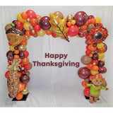 Fall Balloon Arch Kit: Orange, Burgundy & Gold with Maple Leaves