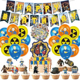 Gaming Birthday Party Decoration, Include Birthday Banner, Cake Topper, Latex Balloons, And 50Pcs Stickers For Kids Teens Gaming Fan Fans Party Supplies