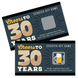Big Dot of Happiness Cheers and Beers to 30 Years - 30th Birthday Party Game Scratch Off Cards - 22 Count