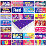 24 Designs 80S Photo Booth Props 1980S Parties Decorations Double Sided 11.02 X 5.51'' Funny 70S Disco Party Decorations Diy Waterproof Selfie Signs Pvc Printing Photo Props For Decor