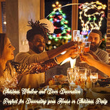 16 Inch Christmas Window Silhouette Lights Decorations, 4 Pack Waterproof Window Hanging Lights Elk, Christmas Tree, San
