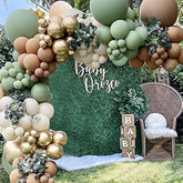 Sage Green Balloon Garland Kit 163 Pcs for Jungle Safari Woodland Birthday Baby Shower