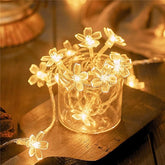 10FT Cherry Blossom Flower String Lights 20 LED Warm White Plug In Fairy Lights for Bedroom Party Wedding Christmas Home Decoration