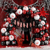 Halloween Balloon Arch Kit – Red Black White with Bloody Hand & Horror Decor