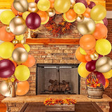 Fall Balloon Garland Kit: Orange, Gold & Burgundy Autumn Decor (124pcs)