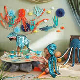 Meri Meri Under The Sea Garland (Pack of 1), 10' Strand w Excess Cord, Under The Sea Party Decorations, Reusable Mermaid Party Banner