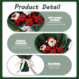 Christmas Handmade Crochet Flower - Artificial Flower Bouquet Knitted Bouquet For Home Decoration Table Centerpiece
