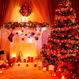 Christmas Ribbon Lights 16.4 Ft Glow Tree Battery Operated Indoor String Lights For Outdoor Xmas Holiday Party Wedding G