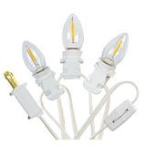 3 Base C7 String Bulbs Christmas Village Light Accessory Cord With 3 Led Light Bulb Universal Clip White Cord With On/Of