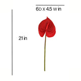 Artificial Anthurium Flowers 6 Pack 21 Inch Red – Real Touch Faux Flowers For Home Decor, Bathroom Décor, Party Decorations, Wedding Centerpieces