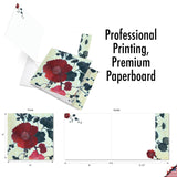 - 12 Beautiful Blank Note Cards Bulk (4 X 5.12 Inch) (2 Designs, 6 Each) - Heartfelt Blooms Mq4567Ocb-B6X2