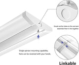 6 Pack Ultra Slim 4FT LED Wraparound Lights 50W 5600LM 5000K Flush Mount Shop Lights for Garage Kitchen