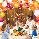 Little Pumpkin Party Decorations Fall Little Pumpkin Baby Shower Birthday Banner Backdrop Maple Leaves And 50 Pcs Balloon Arch Kit For 1St Birthday Party Thanksgiving Baby Shower Decorations Supplies
