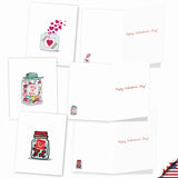 - 20 Assorted Valentine'S Day Cards Bulk (4 X 5.12 Inch) - Boxed Greetings (10 Designs, 2 Each) - Love Jar Am3183Vdg-B2X10