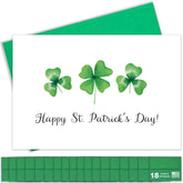Happy St. Patrick'S Day Cards For Family & Business (Lucky Clover) Saint Patrick Bulk Greeting Card Set Pack Of 18 With Envelopes (5X7 Inch - A7) Great For Office, Work, Employees & Clients Spd2502