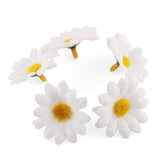 Silk Daisy Flower Head 100Pcs 1.5Inch White Artificial Gerbera Fake Flowers Heads For Wedding Party,Home Decoration And Diy Craft