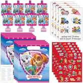 Unique Skye Paw Patrol Party Favors for 16 - Skye Paw Patrol Birthday Decorations - Bundle with Goodie Bags, Blowouts, Tattoos, Stickers, Checklist - Pink Party Favors for Girls