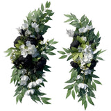 Wedding Arch Flowers, Peony Floral Eucalyptus Greenery Leaves Set Of 2 Artificial Flower For Wedding Ceremony Welcome Sign Home Decorations
