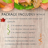 Thanksgiving Swirls For Hanging Fall Decororations - 45 Pcs Pumpkin Maple Leaves Foil Hanging Autumn Decorations For Home Office School Thanksgiving Autumn Harvest Ceiling Streamers Party