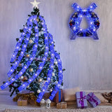 Christmas Ribbon With Lights 2 Inch X 66Ft 100 Led Christmas Tree Ribbon Decorations Battery Operated Fairy String Light