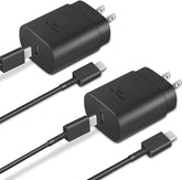 2 Pack 25W USB C Fast Charger with 6FT USB C Cable for Galaxy S26 S25 S24 iPhone 17 16 15 Black
