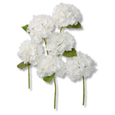 12.6'' White Hydrangea Artificial Flowers, 6Pcs Real Touch Latex Fake Hydrangeas With Short Stems & Leaves For Home Decoration, Party Floral Arrangements, Wedding Bouquet, Table Centerpieces